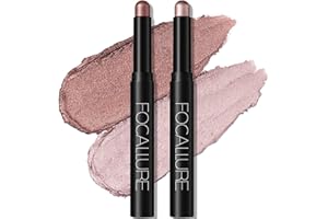ANGLICOLOR 2PC Bâton De Fard À Paupières Paillette,mat Cream Eyeshadow Stick,les Yeux Étincelant Mat, Maquillage Pour Les Yeux Fard À Paupières Imperméable Longue Durée (Silky Peach（1415）)