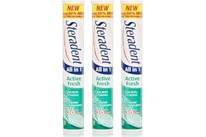 UINCLU Steradent Active Fresh Denture Daily Cleaner, 30 Tablets (Pack of 3 Tubes)