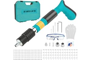 DkevEu Pistolet à Clou Manuel, avec 120 Clous, 5 Vitesses Pistolet Cloueur Beton, Cloueuse Rivet Gun, Boîte à Outils Portable Outil de Fixation Murale Pour Pipe à Eau Moulure au Plafond