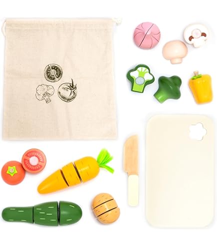 UMU Grillset Aus Holz Für Kinder - 45-teiliges BBQ Spielzeug Ab 3 Jahren