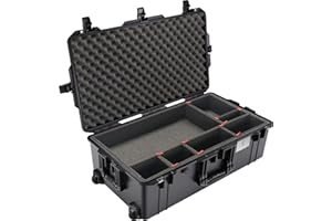 Pelican Air 1615 Koffer mit Trekpack Trennwänden (2020 Edition mit Druckknopf-Verriegelung) – Schwarz (016150-0051-110)