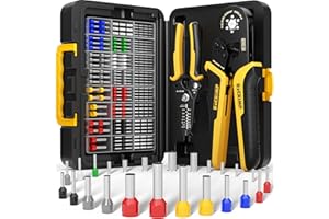 DxCRIMP Zestaw Szczypiec do zaciskania - Szczypce do Zaciskania Tulejek Kablowych Sześciokątne z 21 Rodzaje tulejkami kablowymi izolowanymi i nieizolowanych - 0,25-6mm² Zestaw Narzędzi do Zaciskania