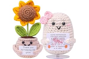 Mwmoeen Positive Kartoffel, Handgefertigte Häkeln Positive Kartoffel und Sonnenblumen, IParty Dekoration Unterstützung Ermutigung Lustig Geburtstags Geschenk