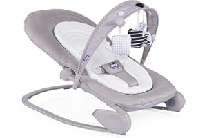 Chicco Hooplà Hamaca para Bebé de 0 Meses a 18 kg, Balancín y Silla de Bebés y Niños con Arco de Juegos, Respaldo Ajustable y Cojín Reductor, Compacta - Color Marrón Beige (Hazelwood)