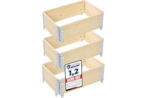 Garronda Orto Rialzato da Esterno – Fioriera in Legno Naturale, Impilabile, Pieghevole, Modulare, per Piante, Fiori, Erbe, Frutta e Verdura 3 pezzi 60x40x20 cm GD-0141