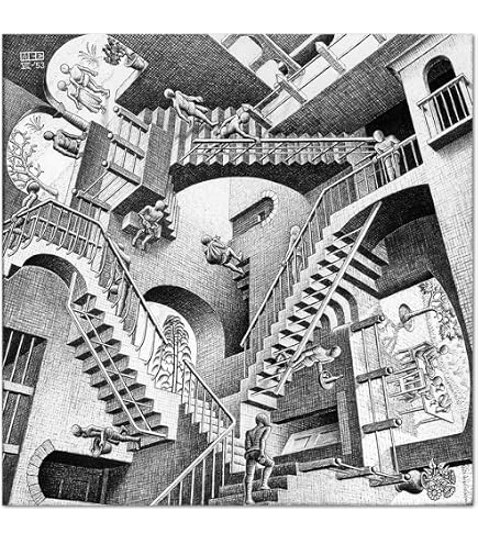 Tableau Métamorphosis II D'Escher - 4 Panneaux MDF 100x22 Cm | Art Décoratif Mural Made In Italy