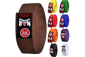 MAR INTERNATIONAL MAR | Martial Arts Belt, Plain Ranking Belt - 100% Cotton | Professional Equipment for All | Coloured Grading Belts, Ideal for Karate, Judo, Taekwondo, Jiu jitsu (220cm - 320cm)