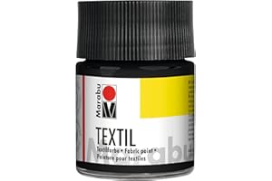 Marabu Textilfarbe Textil, Schwarz, 50 ml, im Glas