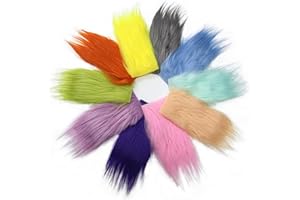 Furryvalley Fliegenfischen Kunsthaar Handarbeit Fischköder Kunstköder Material Lange Haare Fiber fusselig Synthetische Faser zum Angeln Köder Trockenfliegen GNOME Bart Materialien 10 Mix
