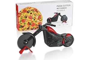 HEXINYIGJLY Tagliapizza per motocicletta, ruote tagliapizza moto, coltello taglia pizza in acciaio inox, ruote da taglio divertente motocicletta, doppia ruota tagliapizza, utensili da cucina, regalo creativo