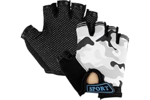 Mecmbj Guantes Deportivos Al Aire Libre, Guantes Protectores Deportivos para Niños, Guantes Deportivos Antideslizantes para Niños para Ciclismo, Canotaje (Personas Aplicables: 6-12 Años)