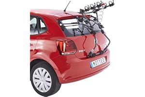 Mottez A016P3 Porte-Vélos sur Hayon à Fixation sur Barres de Toit Ou Barre Railing 3 Vélos avec Antivol, Noir
