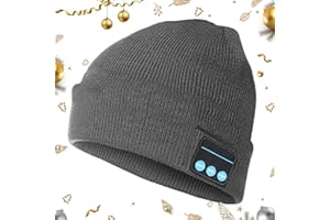 NOViX Bluetooth Beanie Gift for Men & Women, Music Hat with Wireless Speaker, Warm Knit Winter Cap for Christmas, Birthday, Hands Free Calling for Running, Skiing, Travel.
