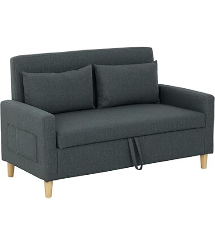 Divano 2 Posti Grigio Scuro - Struttura Legno Massello, Imbottitura Spugna, Portata 240 Kg - Foto 14