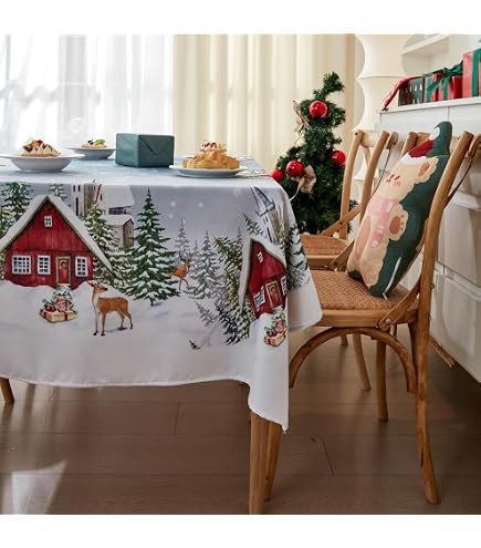 Weihnachtliche Wachstuch-Tischdecke – Wasserabweisend & Individuell Zuschneidbar
