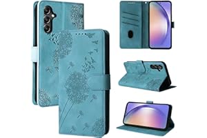 Rostsant Handyhülle für Samsung Galaxy A54 5G - Löwenzahn PU Leder Flip Case Brieftasche Tasche Hülle Magnetisch - Blau