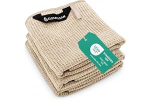 ELEXACLEAN Mikrofiberdiskhanddukar (set om 3, beige) | Mjuka kökshanddukar, mikrofiberhanddukar för kök hushåll gastronomi, 68 x 42 cm, kökstillbehör