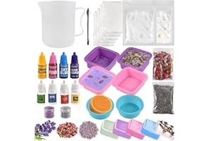 ‎CIEEX Cieex Seifen selber Machen Set Erwachsene, Starterkit Kreative Bastelset DIY Set, Badebomben Seifen Selber Machen, Komplettset inkl. Rohseifen, Farben, Duftöle und Silikonform Hand Made Seifenform