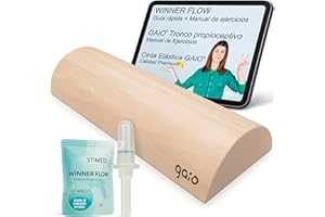 GAIO® Tronco Propioceptivo madera con Winner Flow – tronco Eutonia – Incluye manual de ejercicios y banda elastica – medidas oficiales 5p – woodroller