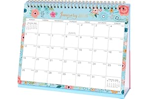 ARTFAN 2026 Desk Calendar - Standing Flip 2026 Desktop Calendar with Thick Paper, January 2026 - December 2026, 25.5 x 20.5 x 8 cm, Twin-Wire Binding, Large Unruled Blocks