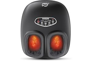 Snailax Shiatsu urządzenie do masażu stóp z ogrzewaniem na zapalenie powięzi podeszwowej, bóle neuropatii, głębokie ugniatanie, kompresja, wibracje, ogrzewacz stóp do użytku domowego, biura, rozmiar