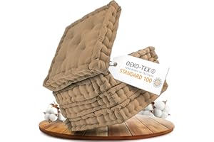 Gräfenstayn® set di 4 cuscini per sedia 40x40x8cm da interni ed esterno in 100% cotone - colori diversi - imbottitura spessa cuscino trapuntato/cuscino da pavimento (Beige)