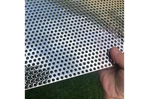 FengYoo Perforated Plate Stainless Steel Perforated Grid Stainless Steel Grid 5 mm Hole Thickness 1.1 mm 762 mm x 381 mm Perforated Metal