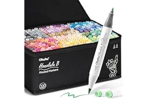 Ohuhu, rotuladores permanentes, 320 colores, doble punta (pincel y fina), rotulador fino para artistas y estudiantes, rotulador pincel para bocetos, caligrafía, coloreado, para adultos, ilustración