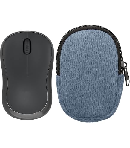 Custodia Kwmobile Per Mouse Logitech MX Anywhere 3 / 3S – Velluto A Coste E Neoprene, Cerniera, Nero