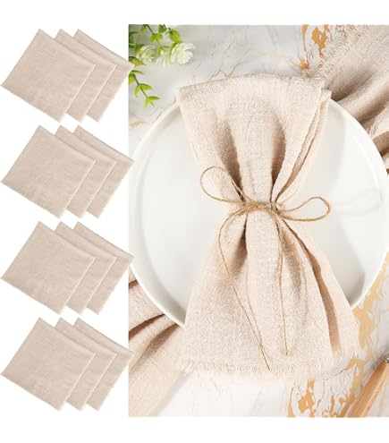 Ticeed Lot De 4 Serviettes De Table 45x45 Cm En Tissu + Anneaux – Élégance Mariage, Dîner & Fêtes (Coton Doux & Lavable)