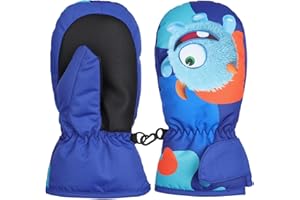 FAYHIJUN Fäustlinge Kinder Winter Handschuhe Skihandschuhe schneehandschuhe für 1-9 Jahre Mädchen Jungen Winterhandschuhe PU Palme Wasserdicht Winddichte Warm Fleece Skifahren Snowboard Reiten Laufen
