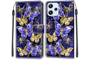 SIENIANLINE Funda para Xiaomi Redmi 12 4G / Redmi 12 5G, Carcasa Libro con Tapa de Cuero Piel Billetera Case Flip Cover con Kickstand, Hebilla Magnetica, Ranuras para Tarjetas para Redmi Note 12R / Poco M6 Fro 5G