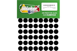 WP KLEBEPUNKTE 20 MM 288 Klebepunkte, 20 mm, schwarz, aus PVC Folie, wetterfest, Markierungspunkte Kreise Punkte Aufkleber