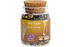 ‎BEEMEN 1001 Nacht - Harzmischungen - Berk Räucherwerk Mischung in Flashen Duftende Hölzer, Kräuter, Blüten zum Räuchern auf Sieb und Holzkohle Naturreine Räucherstoffe für Entspannung, Reinigung