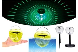 SENLAN Solarlicht, Schwimmbadleuchten mit 7 Colors&warm weiß, LED Show Dekoration Licht Zubehör Plastikkugeln für Schwimmbäder, Teiche, Hof und Balkon (transparent)