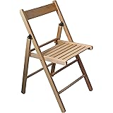 Milani Home s.r.l.s. Sedia da Giardino Pieghevole in Legno Salvaspazio