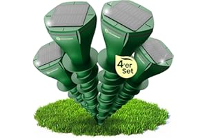 Heimwert Mole Repeller Solar Mole Repellent Mole Repellent Vole and Mole Repel Without Pre-Drilling Extremely Effective Radius Set of 4