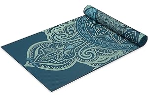 Gaiam Yoga Mat - Premium 6mm Print Reversible Extra Thick Non Slip Exercise & Fitness Mat for All Types of Yoga, Pilates & Floor Workouts (68" x 24" x 6mm Thick)