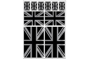 Biomar Labs® 10 x Vinyl Aufkleber Autoaufkleber Stickers Set Auto Moto Motorrad Fahrrad Scooter Fenster Fahne Flagge England UK GB United Kingdom Großbritannien Union Jack Silber D 68