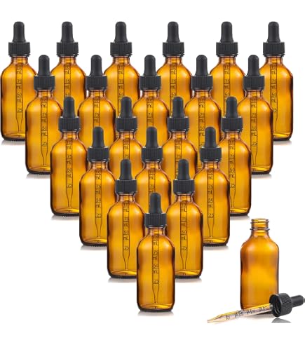 Lot 8 Flacons Pipette Verre Ambré 30ml Avec Compte-Gouttes - Protection UV Huiles Essentielles
