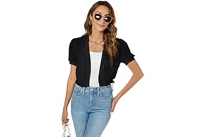 Famrrifuu Donna Coprispalle Chiffon Cardigan Corto Leggero Estivo Manica Corta Giacca Elegante Bolero