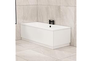 ROYAL BATHROOMS 1700 x 750mm Designer Double Ended Bathtub Acrylic Bathroom Square White Soaking Bath Tub - Amaze