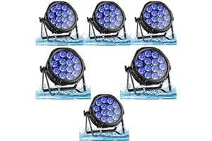 PUZILOZA 6PCS 70W Impermeable Par LED IP65, RGBW 14 LED Luces Escenario Exterior D MX 4/8CH, Luz Discoteca para DJ Fiesta Banda Muestra Boda Navidad