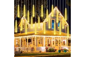 Vautvis Łańcuchy świetlne do użytku wewnątrz i na zewnątrz, Ledowy deszcz meteorytów, 30cm 10 rurek 240 żarówek deszcz meteorytów, Lampki choinkowe LED