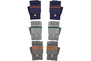 SINTEGE 3 Paar 3 Paar Kinder Strickhandschuhe Umwandelbar Fingerlos Handschuhe Fäustlinge mit KlappeKinder Strickhandschuhe Umwandelbar Fingerlos Handschuhe Fäustlinge mit Klappe