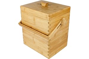 All-Green Wooden Bamboo Kitchen Compost Caddy Bin – Food Waste Recycling (4 Litre) 4L