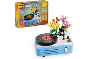 LEGO Creator 3-en-1 Le Tourne-Disque et Ses Fleurs - Jeu de Construction avec Plantes - Se transforme en Radio ou Micro - Jouet sur la Musique pour garçons ou Filles dès 8 Ans - Cadeau Original 31172
