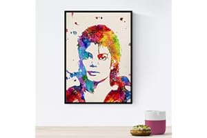 Nacnic Poster image of Michael Jackson. Watercolor design posters with celebrities, actors, musicians, and familiar characters. A4 size