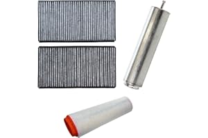 ENVA MADE FOR QUALITY BESTPRICE Kit d'inspection Kit de filtration avec 1x filtre à carburant ; 1x filtre à air ; 2x filtres d'habitacle avec charbon actif, COMPATIBLE AVEC - BMW Série 5 (E60), Série 5 Touring (E61)