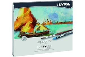 LYRA Aquacolor - confezione metallo 24 pastelli a cera acquerellabili assortiti